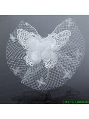 2014 Cheap Tulle Beading Wedding Net Yarn Briadl Hat