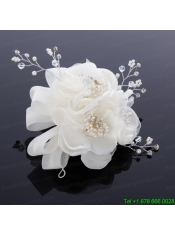 2014 Cute Pearl Net Yarn Chiffon Hair Flowers