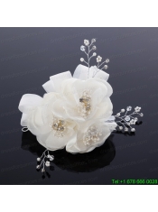 2014 Cute Pearl Net Yarn Chiffon Hair Flowers