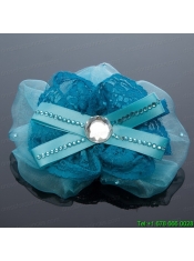 2014 Lace and Tulle Pink Hair Ornament with Rhinestone