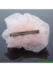 2014 Lace and Tulle Pink Hair Ornament with Rhinestone