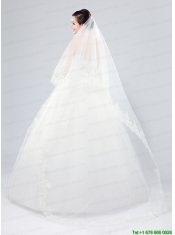2014 One-Tier Tulle Wedding Veils with Scalloped Edge