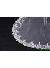 2014 One-Tier Tulle Wedding Veils with Scalloped Edge