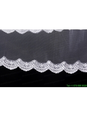 2014 Simple Four-Tier Bridal Veils with Lace Appliques Edge