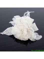 2014 Spring White Tulle Fascinators with Imitation Pearls