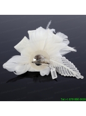 2014 Spring  White Tulle Fascinators with Imitation Pearls