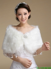 2015 Beautiful Rabbit Fur Shawls with Rhinestone