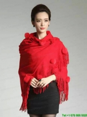 2015 Perfect Red Wraps with Knitted Fabric