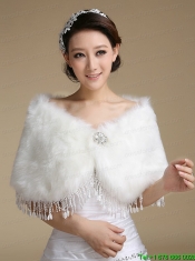 2015 Wonderful Rabbit Fur Shawls with Rhinestone