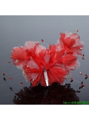 Beautiful Red Feather Pearl Feather Fascinators for Outdoor