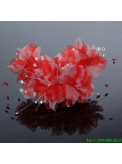 Beautiful Red Feather Pearl Feather Fascinators for Outdoor