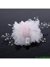 Beautiful Rhinestone Pearl Chiffon Hair Flowers