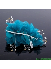 Beautiful Rhinestone Pearl Chiffon White Hair Flowers