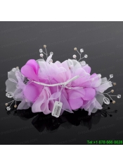 Beautiful Tulle Lilac 2014 Hair Flower with Rhinestone