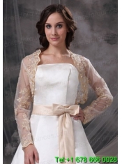 Champane Long Sleeves Jacket With Embroidery