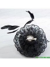 Cheap Feather Black Lace Fascinators for Wedding