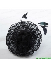 Cheap Feather Black Lace Fascinators for Wedding