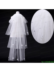 Cheap Four-Tier Cut Edge Drop Veil Wedding Veils