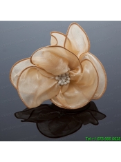 Cheap Organza Champagne Fascinators for Special Occasion