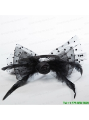 Cheap Tulle Black Feather Flower Hairpin for Wedding