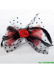 Cheap Tulle Black Feather Flower Hairpin for Wedding