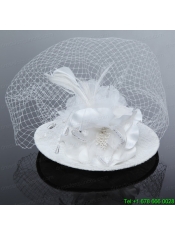 Cheap White Rhinestone Feather Imitation Pearls Hat Hair Ornament