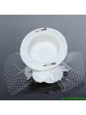 Cheap White Rhinestone Feather Imitation Pearls Hat Hair Ornament