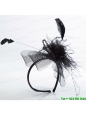 Cheap White Tulle Elegant Feather Fascinators