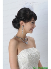 Cute Feather and Tulle Wedding White Hat Hairpin