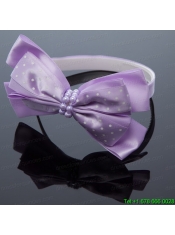 Cute Lavender Bowknot Hairpins Birdcage Veils with Beading