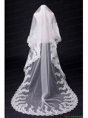Discount Two-Tier Classic Wedding Veils with Lace Edge