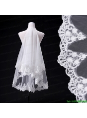 Eelgant One-Tier Angle Cut Bridal Veils with Lace Edge