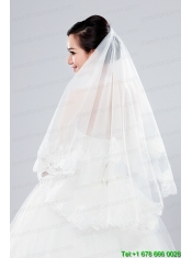 Eelgant One-Tier Angle Cut Bridal Veils with Lace Edge