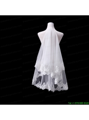 Eelgant One-Tier Angle Cut Bridal Veils with Lace Edge