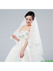 Eelgant One-Tier Angle Cut Bridal Veils with Lace Edge