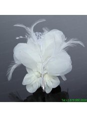 Elegant Apple Green Feather and Tulle Imitation Pearls Fascinators