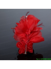 Elegant Apple Green Feather and Tulle Imitation Pearls Fascinators