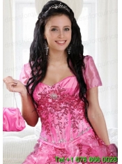 Elegant Hot Pink Open Front Quinceanera Jacket for Special Occasion