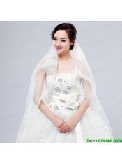 Elegant One-Tier Lace Edge Elbow Veils for Wedding Party