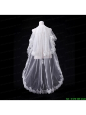 Elegant One-Tier Lace Edge Elbow Veils for Wedding Party