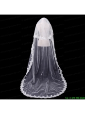Elegant One-Tier Oval Elbow Veils with Lace Edge