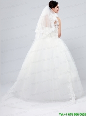 Elegant One-Tier Oval Elbow Veils with Lace Edge