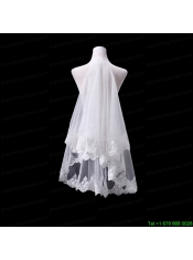 Elegant One-Tier Oval Elbow Veils with Lace Edge