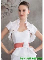Elegant Short Sleeves Quinceanera Jacket in White