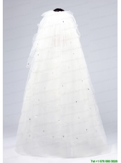 Elegant White Angle Cut Multi-Tier Finished Edge Bridal Veils