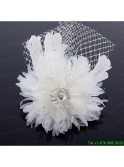 Elegant White Taffeta/Tulle Wedding Fascinators Hair Flower