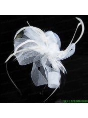 Elgant White Hair Tulle Feather Ornament
