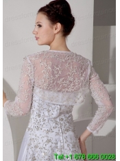 Embroidery 3/4 Sleeves Jacket With Lace