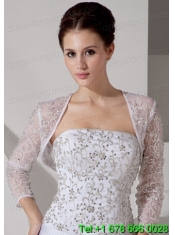 Embroidery 3/4 Sleeves Jacket With Lace