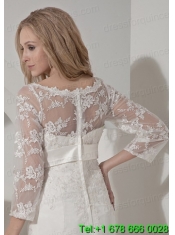 Embroidery 3/4 Sleeves Jacket With Tulle